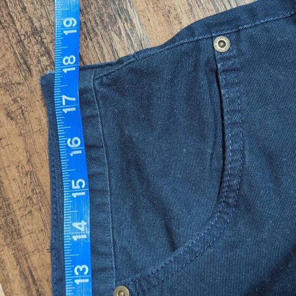 Diamond Gusset Stretch Canvas 6 Pocket Flat Front Chino Shorts Size 36 in Blue - Picture 6 of 7